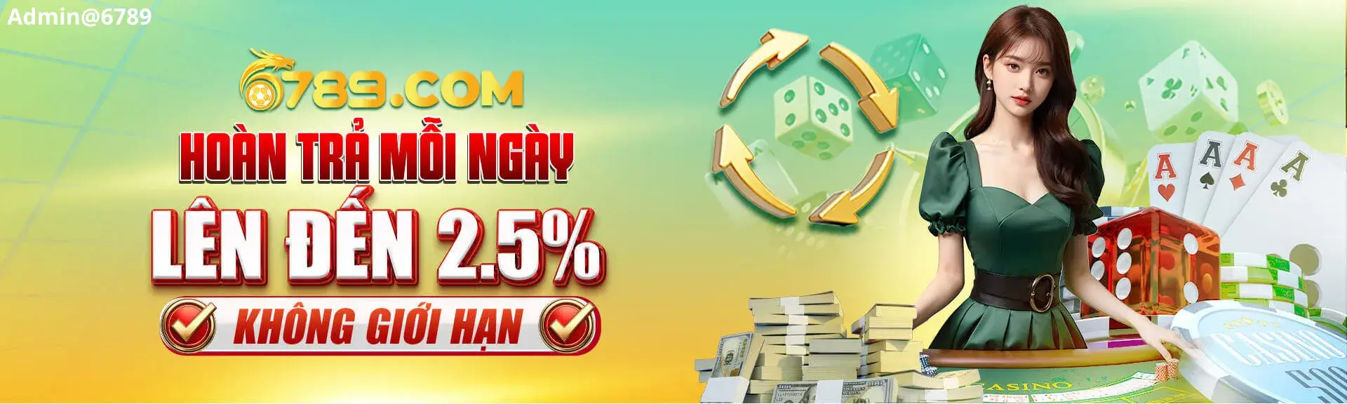 Hoàn trả 2,5% mỗi ngày tại 6789 .com